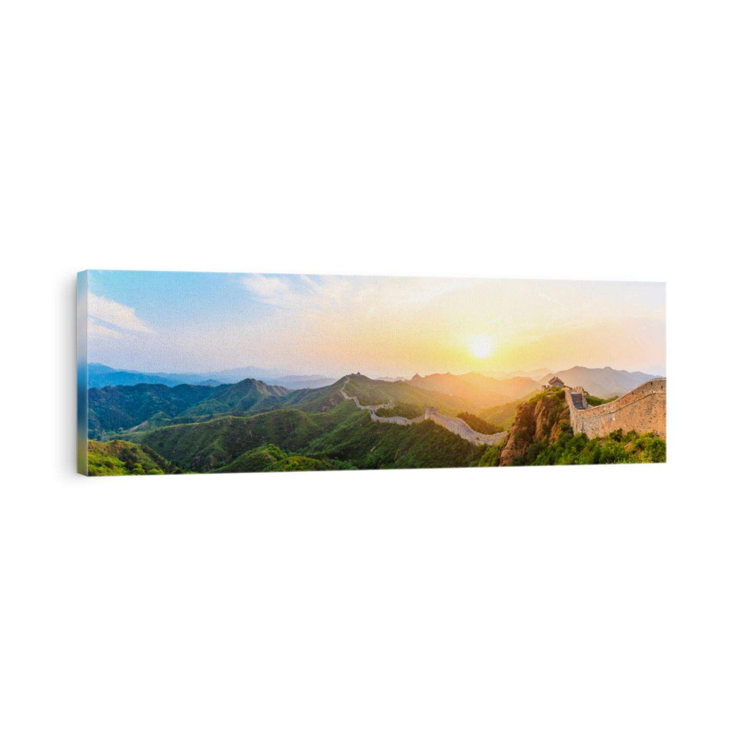 The Great Wall of China at sunrise,panoramic view