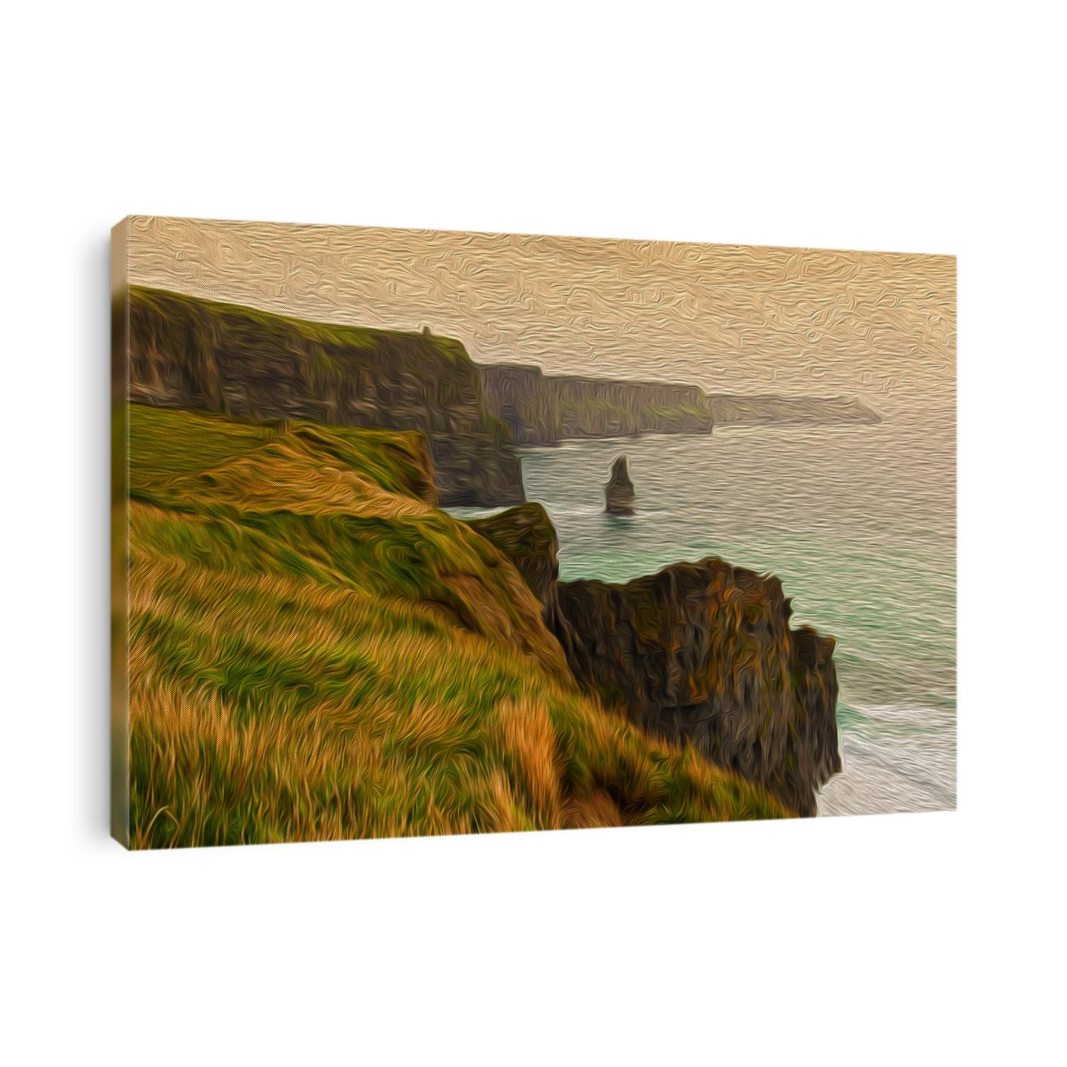 oil painting sowing the cliffs of moher in ireland