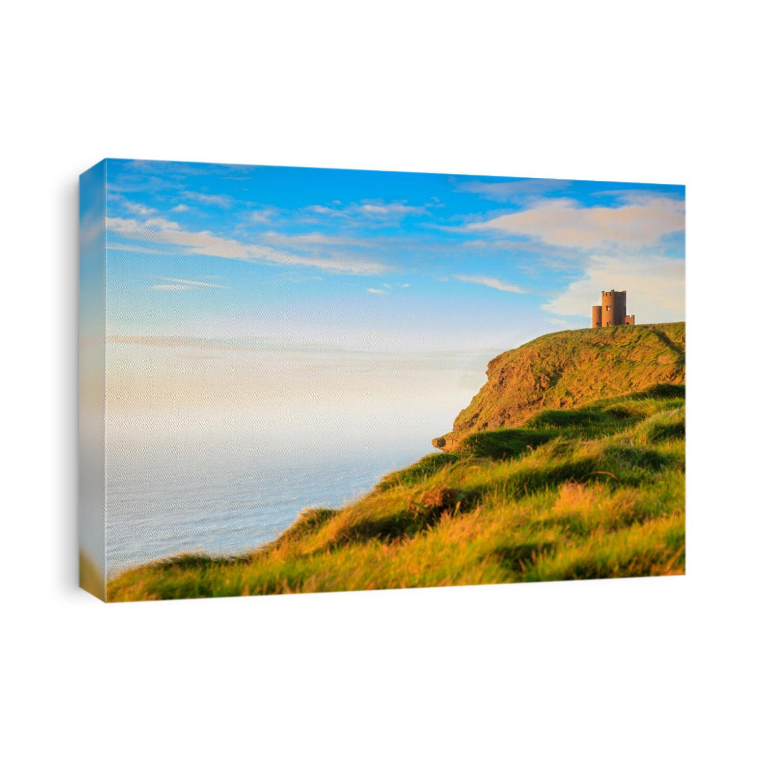  Cliffs of Moher - O Briens Tower castle at sunset  in Co. Clare Ireland Europe.