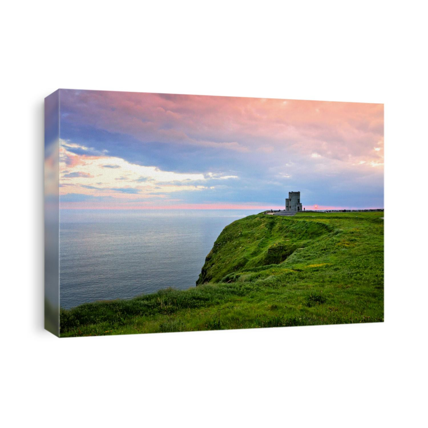 Sunset at the Cliffs of Moher with O'Brien's Tower, Ireland