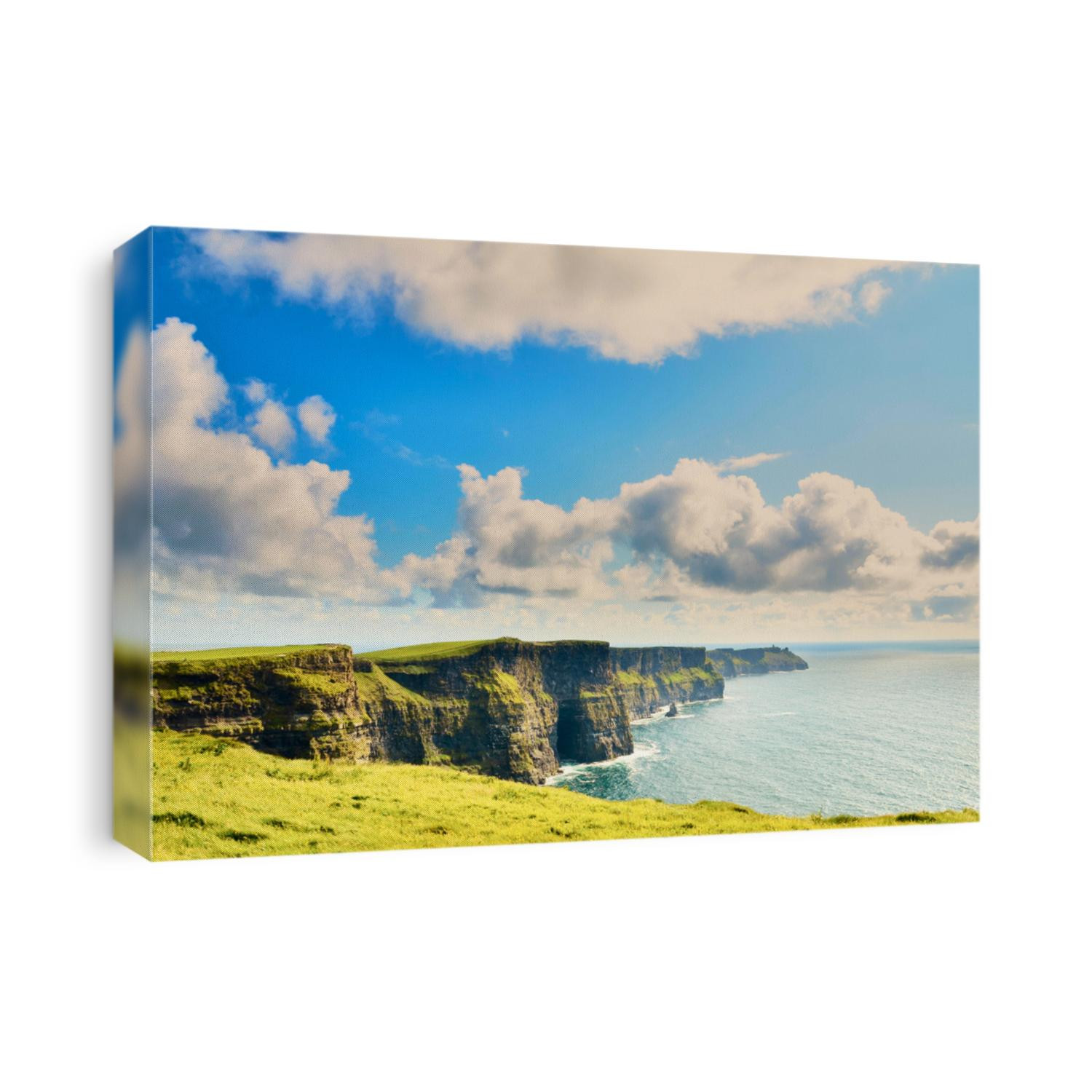 Cliffs of moher in county Clare, Ireland. One of the most popular tourist destinations. Sunny summer day