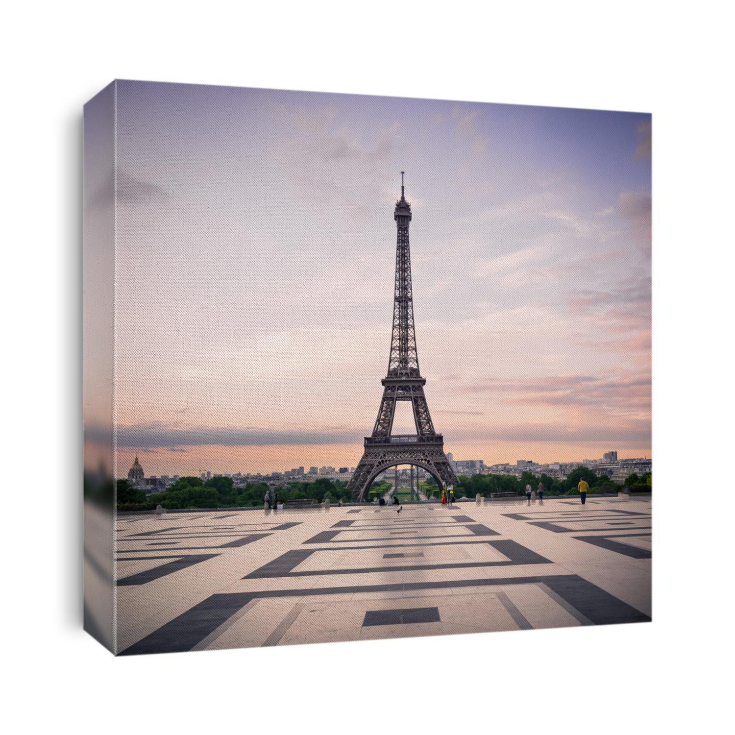 Trocadero and Eiffel Tower at sunshine. Paris, France.