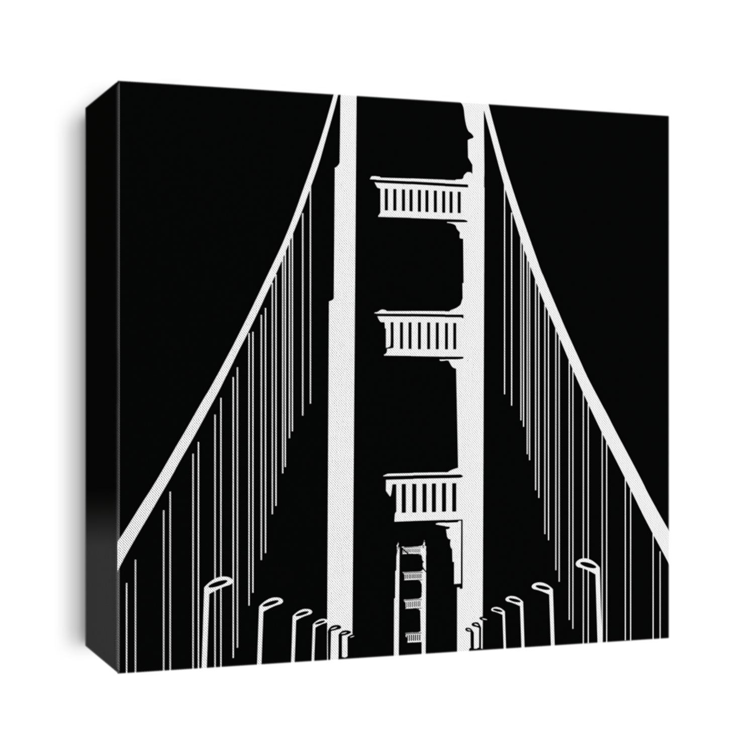 Black and white vector Bridge