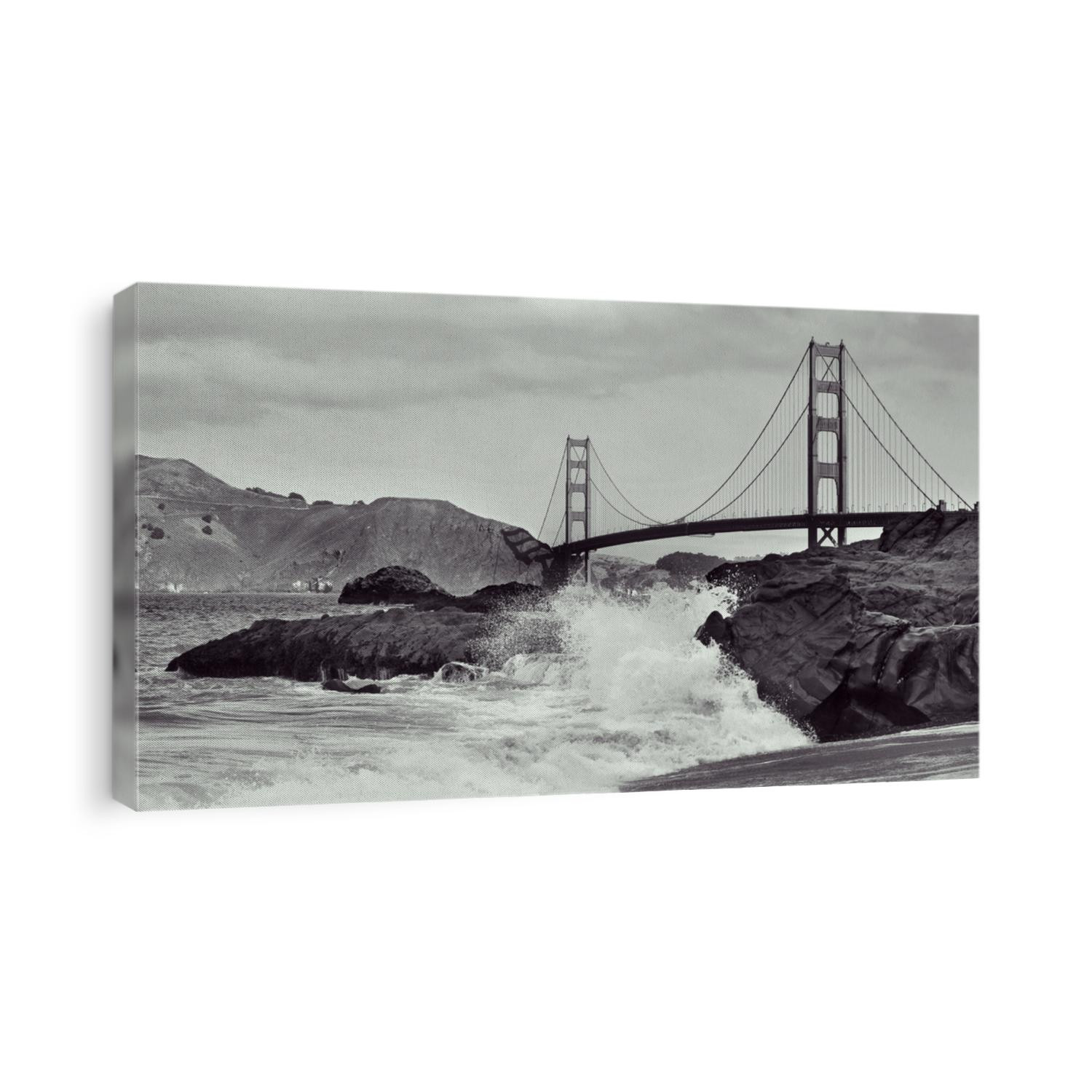 A view of Golden Gate Bridge from Baker Beach in San Francisco, United States