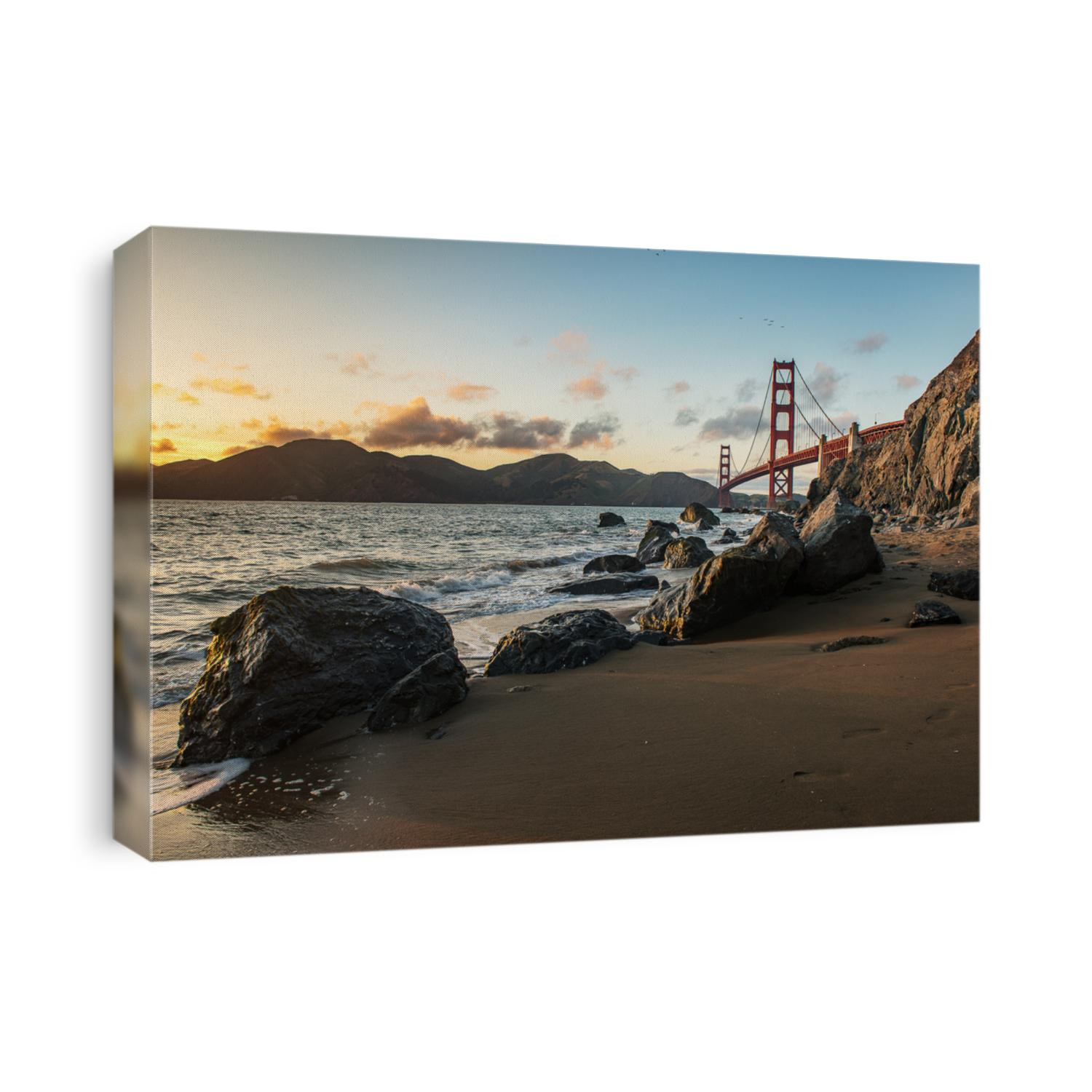 Beautiful sunset and Golden Gate Bridge