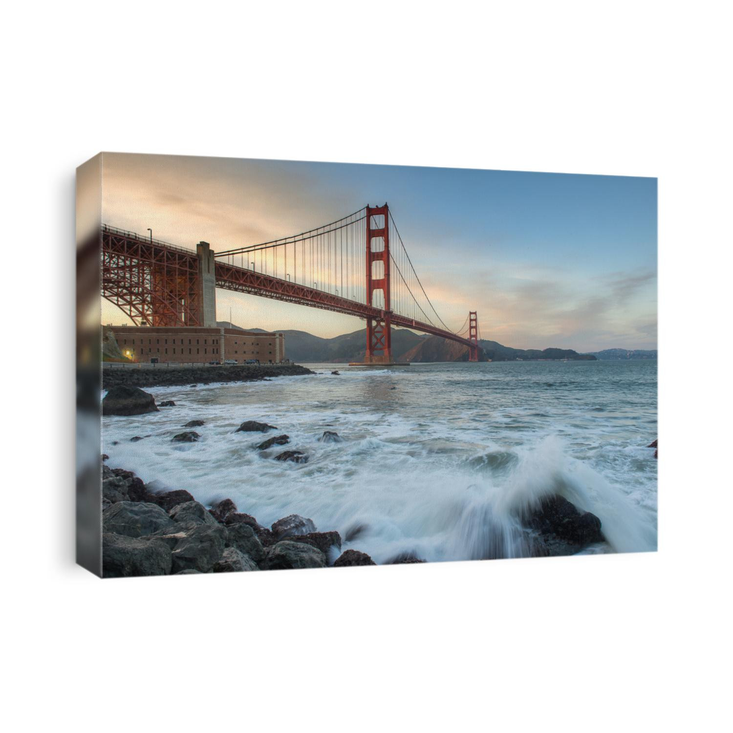 Beautiful sunset and Golden Gate Bridge