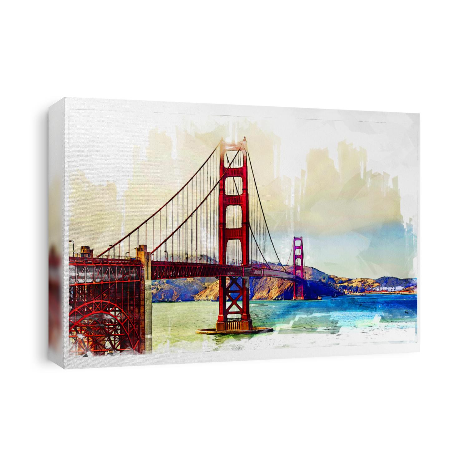 Golden gate bridge marker sketch illustration