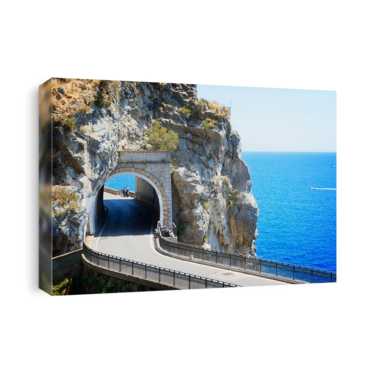 famous picturesque road of Amalfi coast, Italy, retro toned