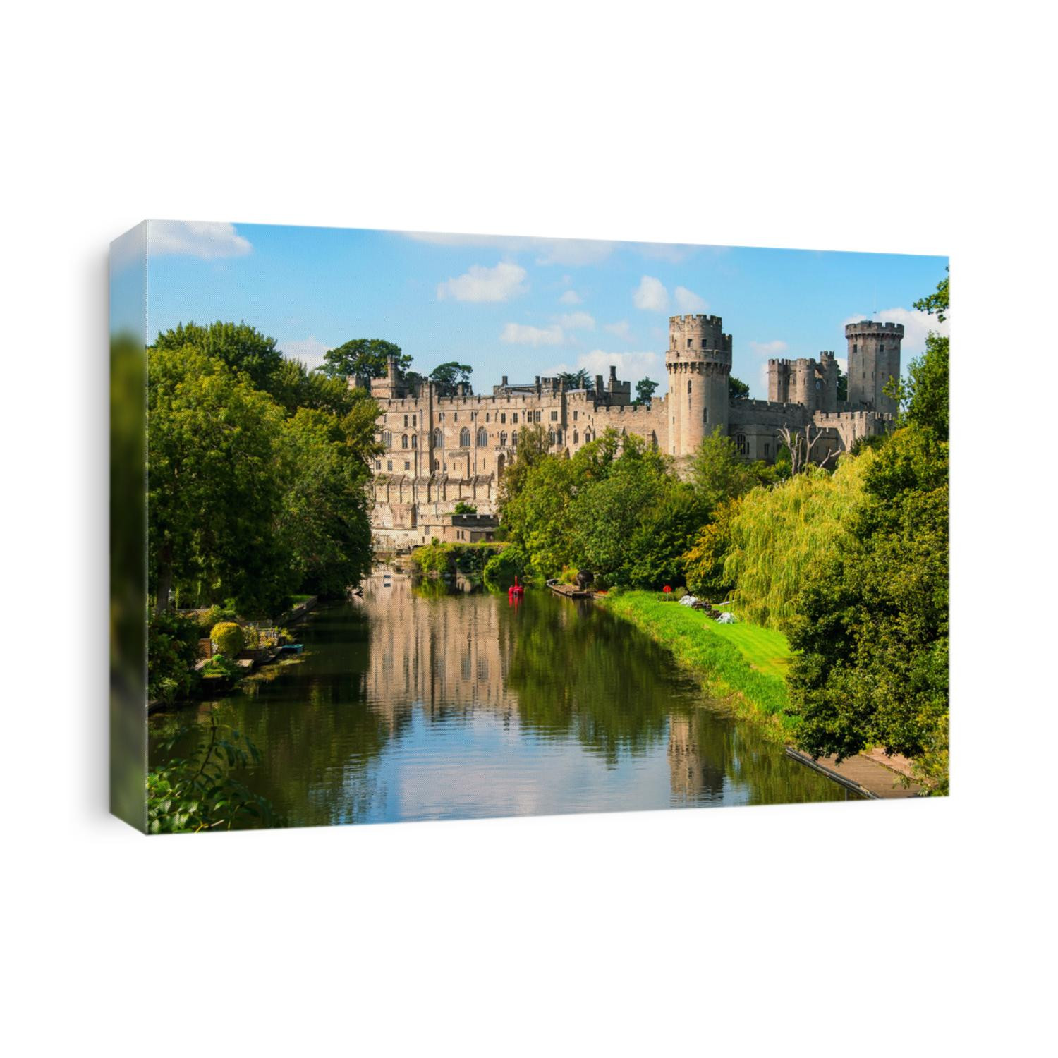 Warwick castle from outside. It is a medieval castle built in 11th century and a major touristic attraction in UK nowadays. Sunny day