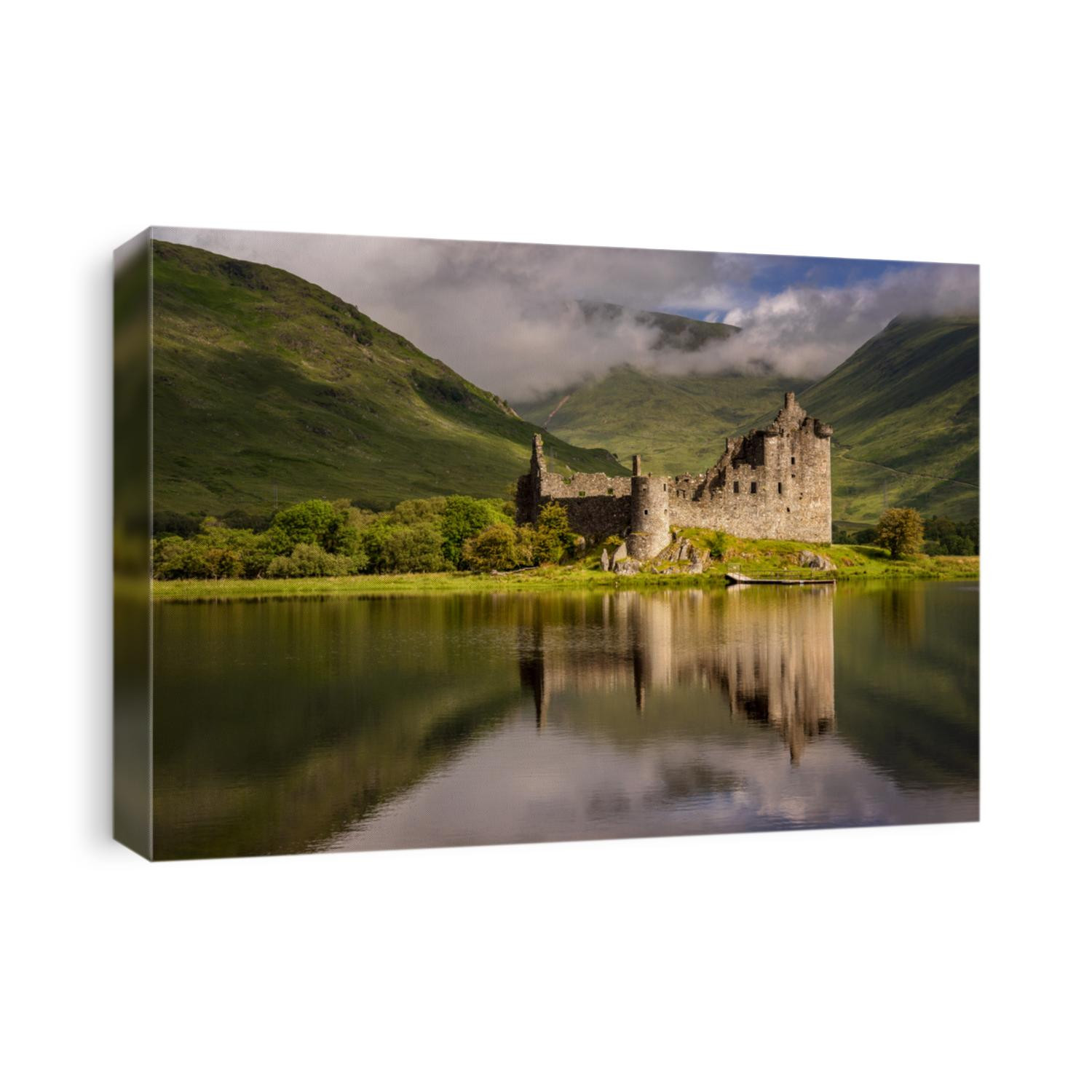 Reflection of Kilchurn Castle in Loch Awe, Highlands, Scotland