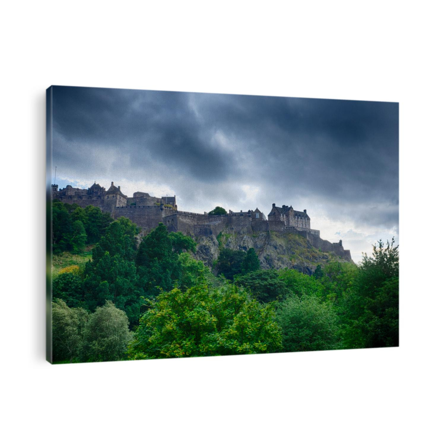 Royal Castle on a rocky hill in Edinburgh, Scotland, UK