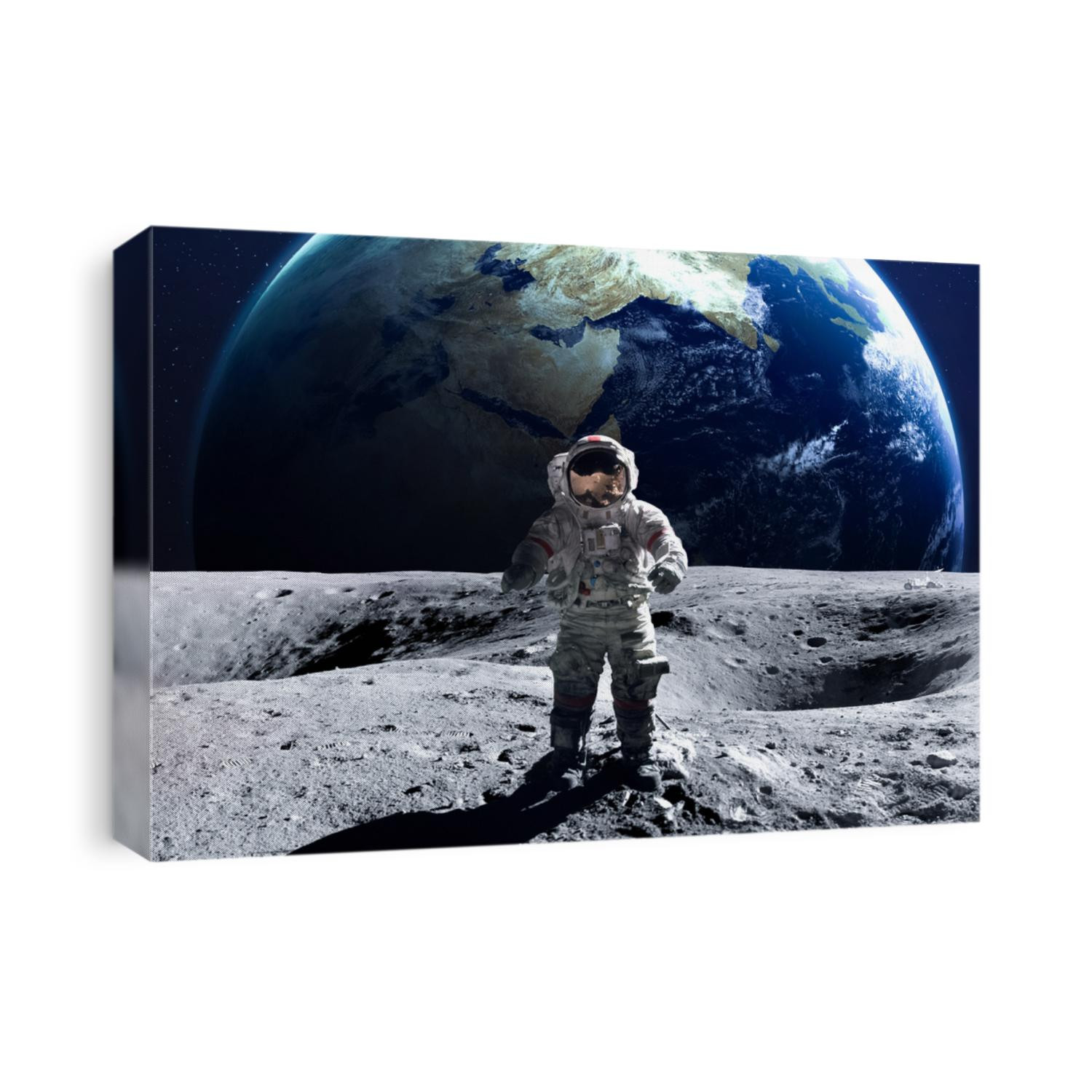 Brave astronaut at the spacewalk on the moon. This image elements furnished by NASA.