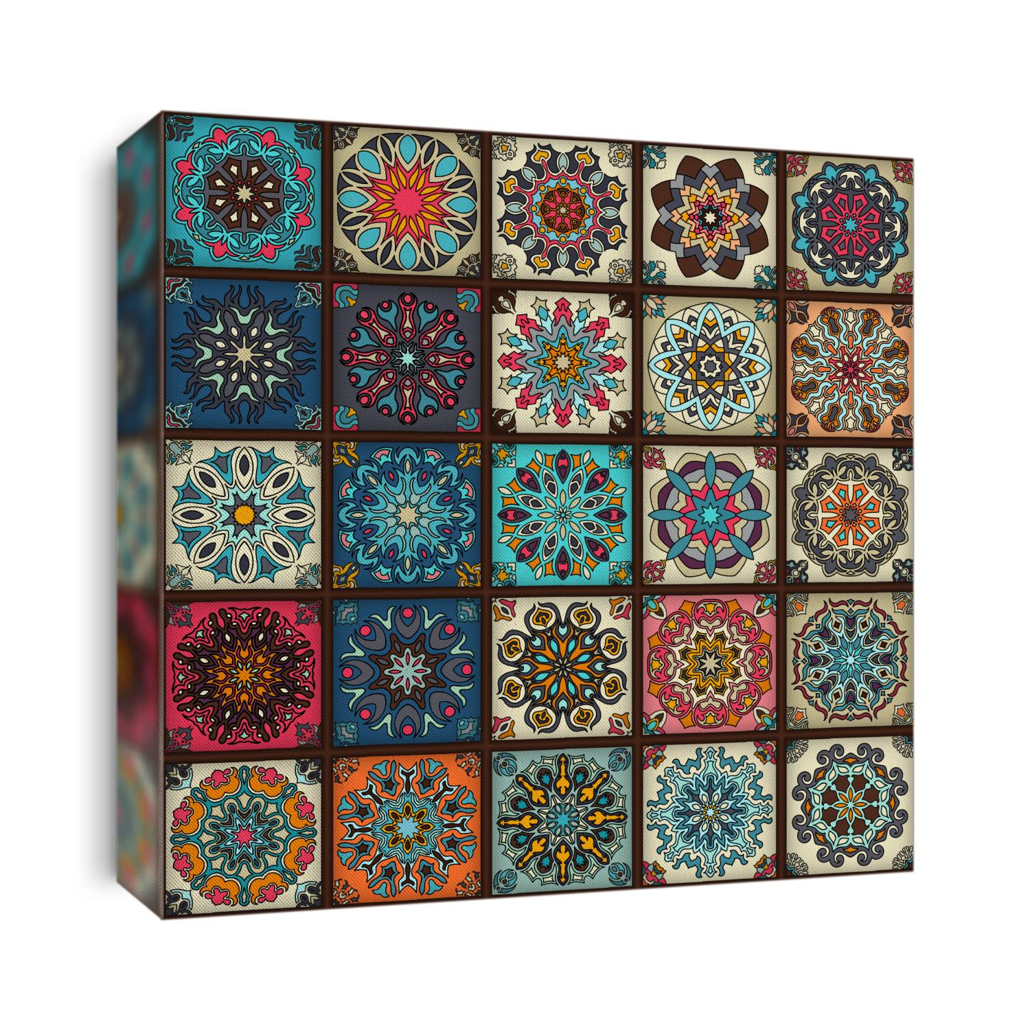 Colorful vintage seamless pattern with floral and mandala elements.Hand drawn background. Can be used for fabric, wallpaper, tile, wrapping, covers and carpet. Islam, Arabic, Indian, ottoman motifs.