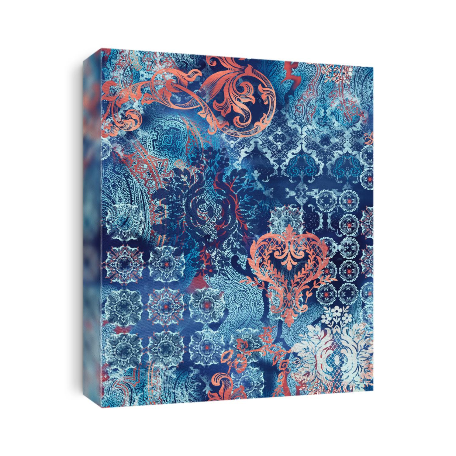 ethnic geometric motifs on abstract background
