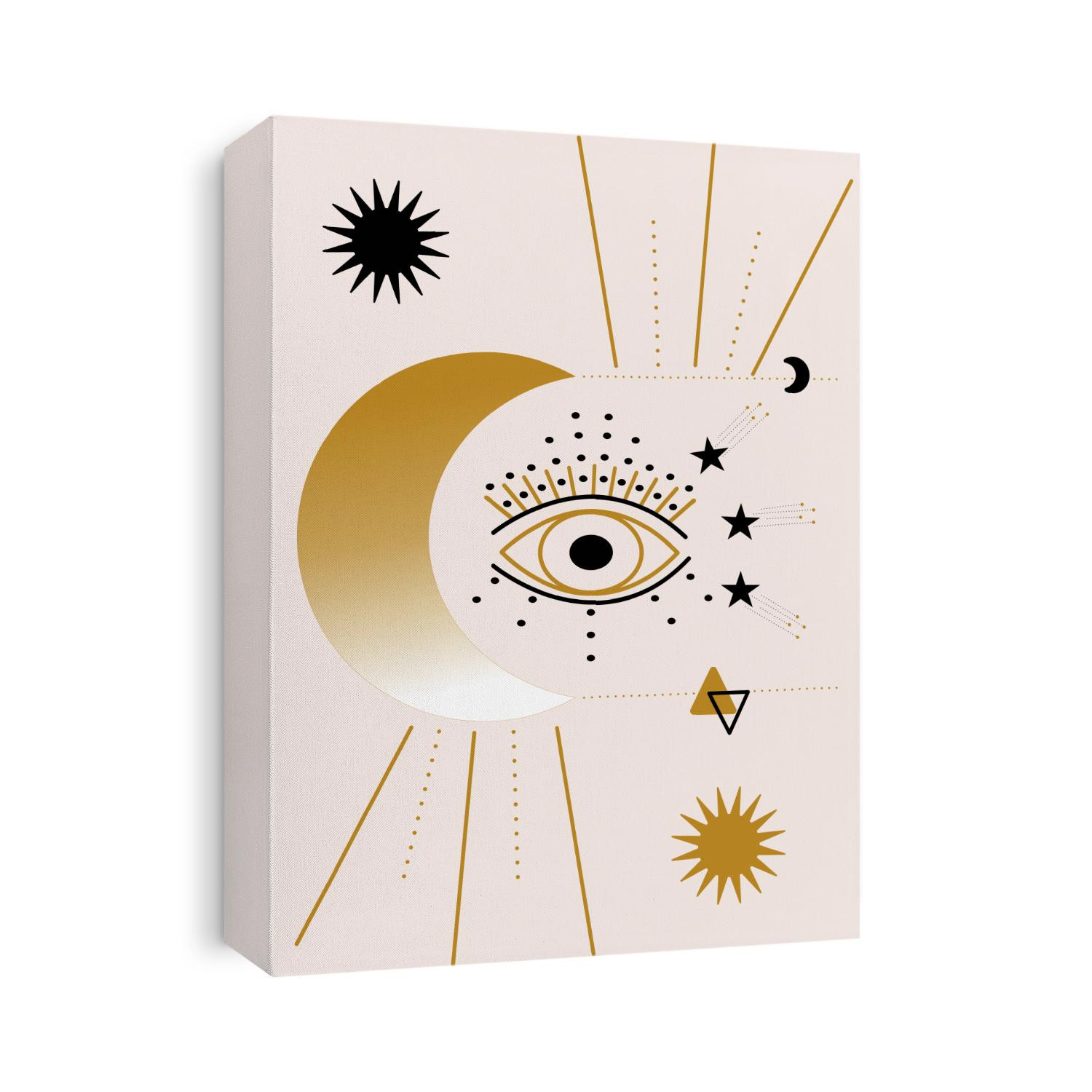 eyes and moon in a geometrical composition. Vector illustration. Vector elements