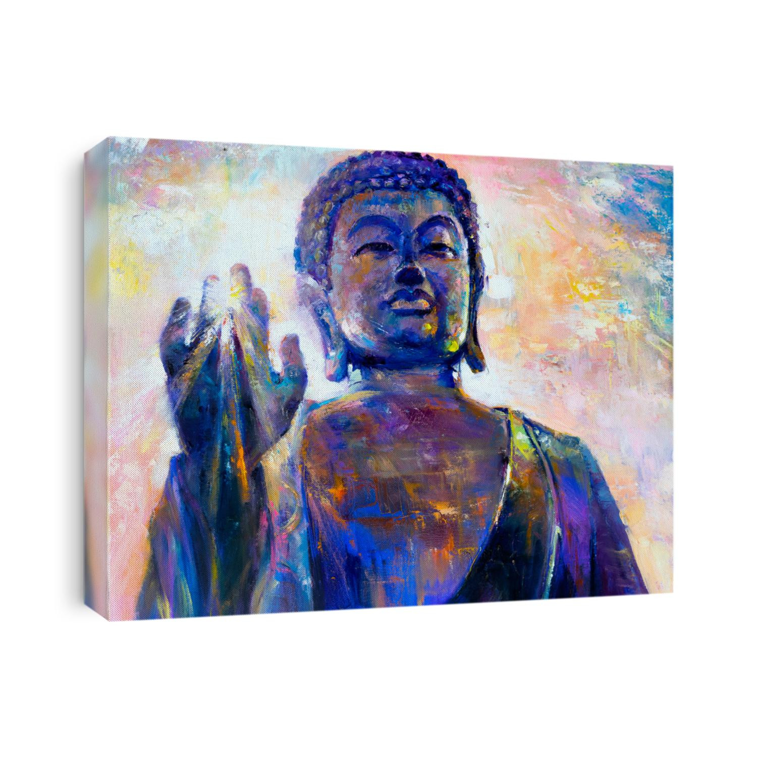 Oil painting. Portrait of Buddah. Art decor.