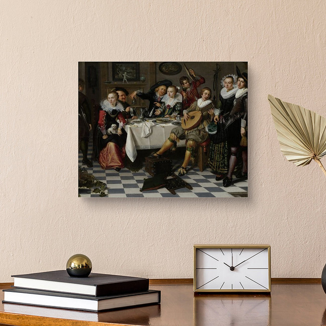 Merry Company By Isack Elyas 1629 Dutch Painting Oil On Panel 