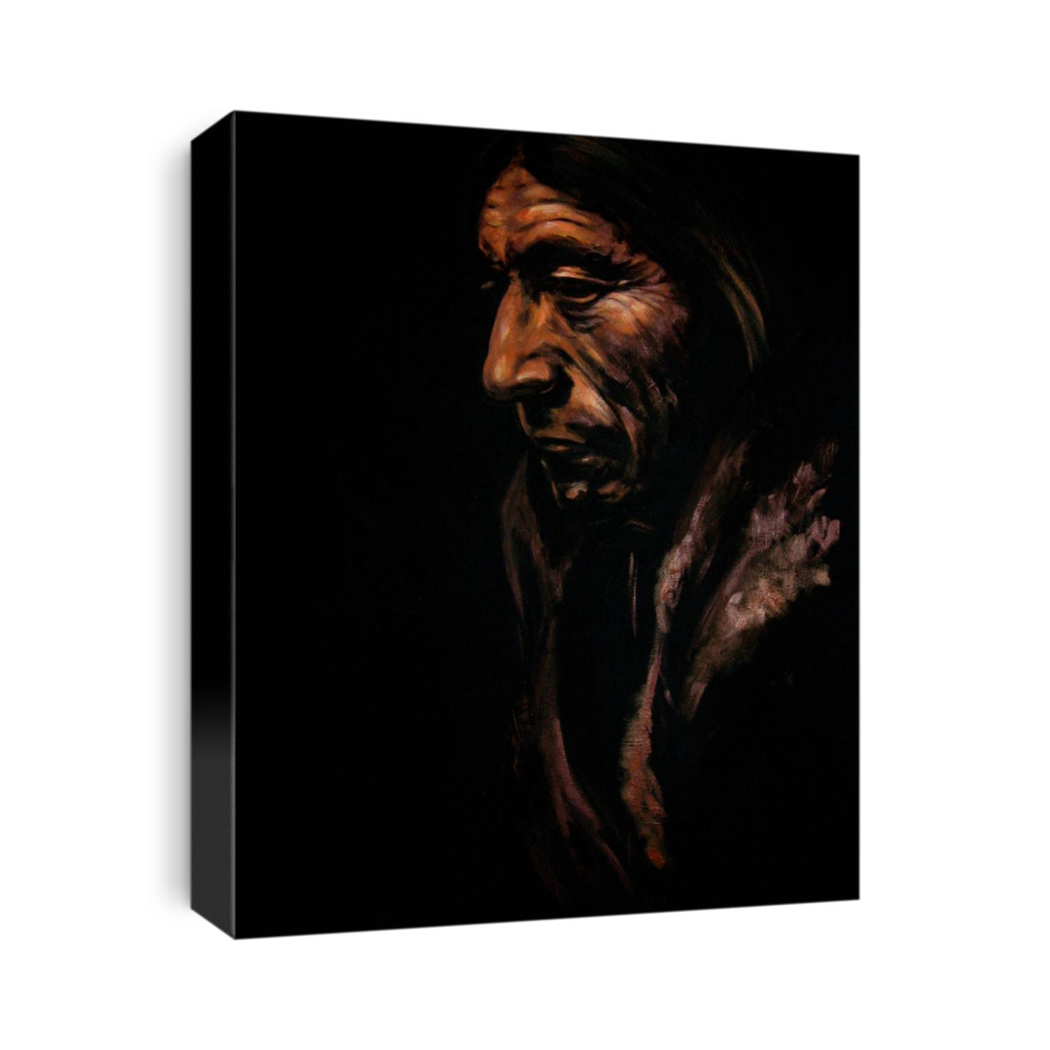 Portrait of old Indian men acrylic painted.Picture I have created myself.