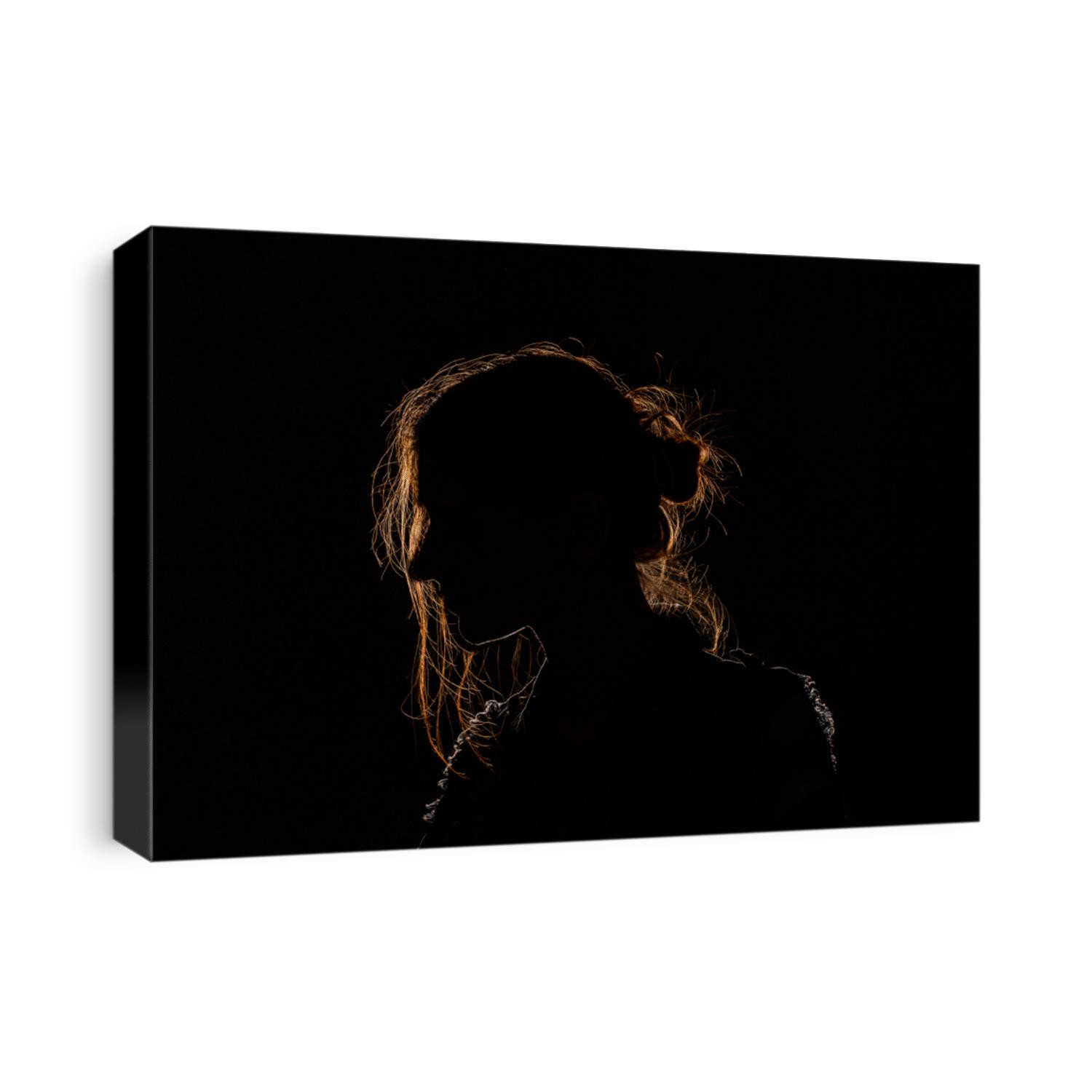 silhouette: the girl in profile
