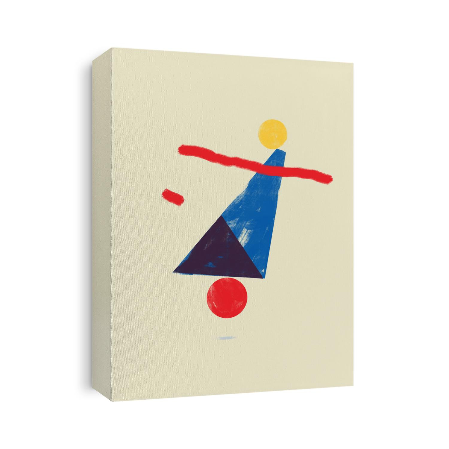 Balanced Forms And Abstract Shapes With Primary Colors Canvas Print