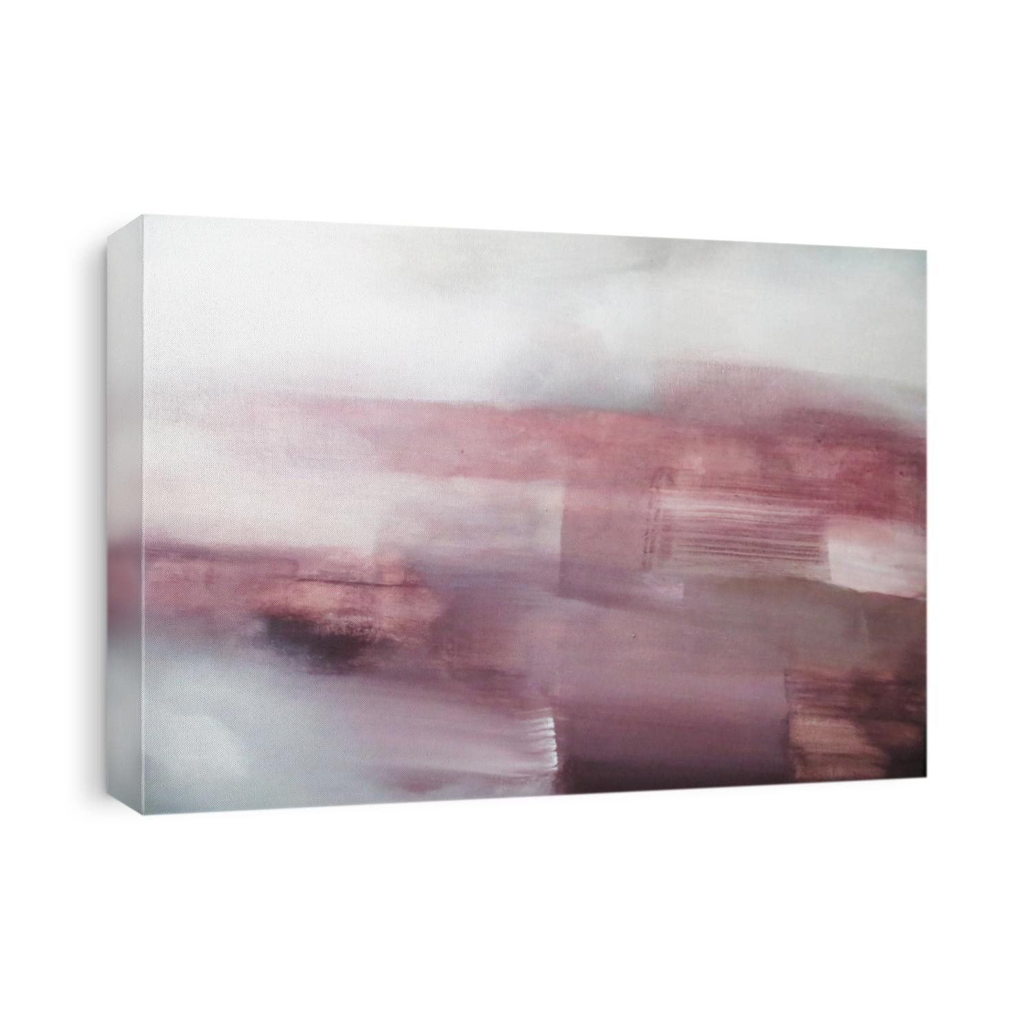 Pink and Grey Abstract Art Painting. Modern art
