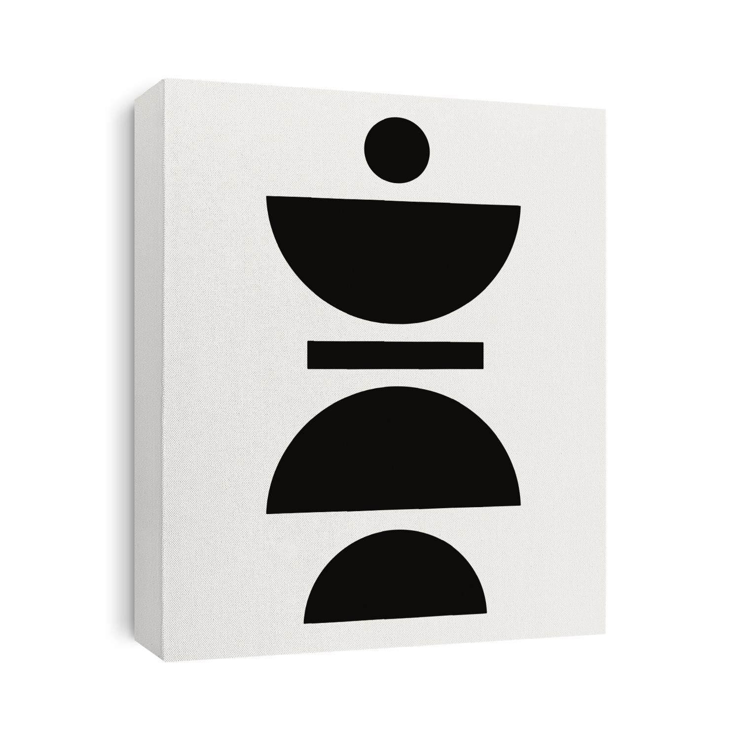 minimalist geometrical abstract art mid century modern style black and white artwork