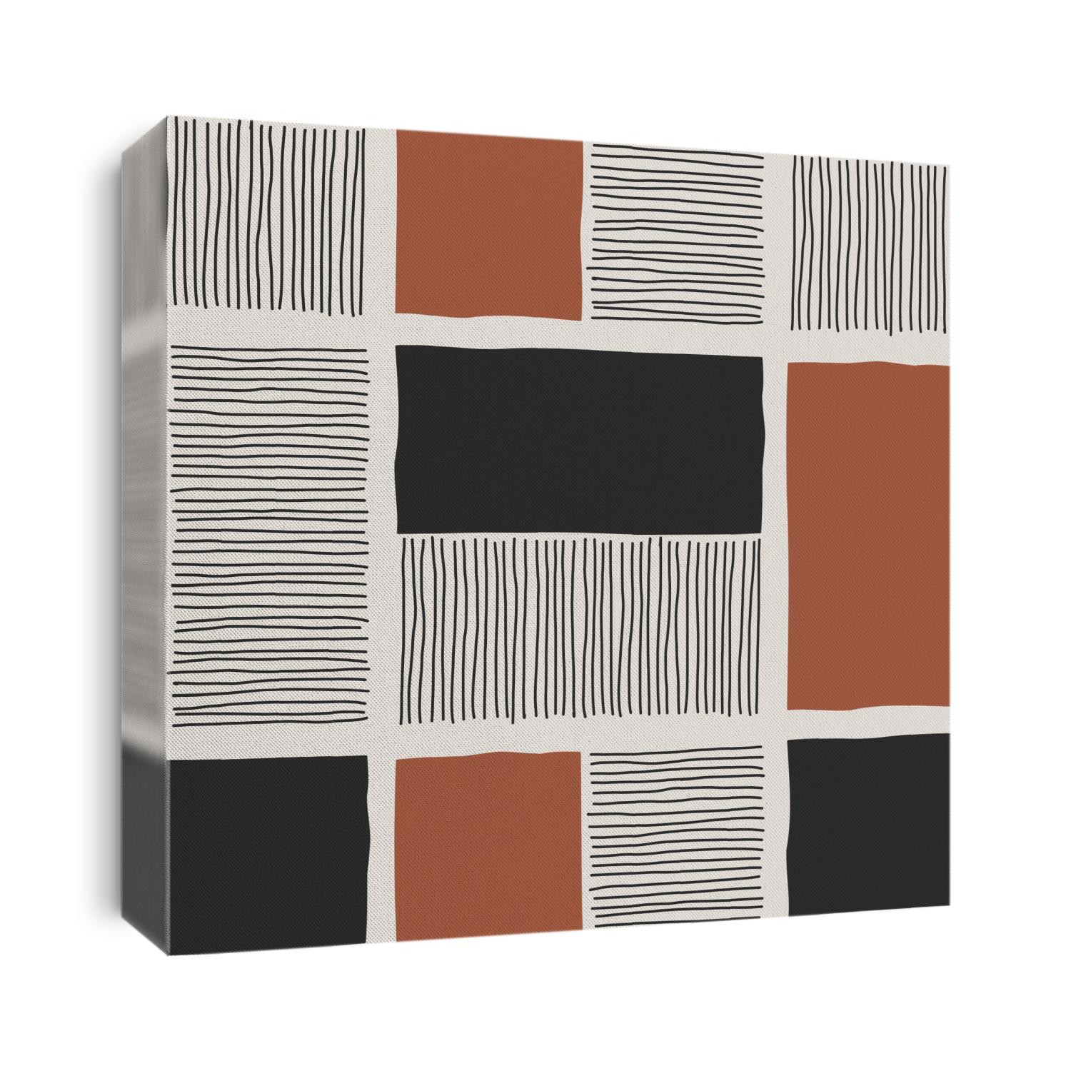 Trendy minimalist seamless pattern with abstract creative hand drawn composition