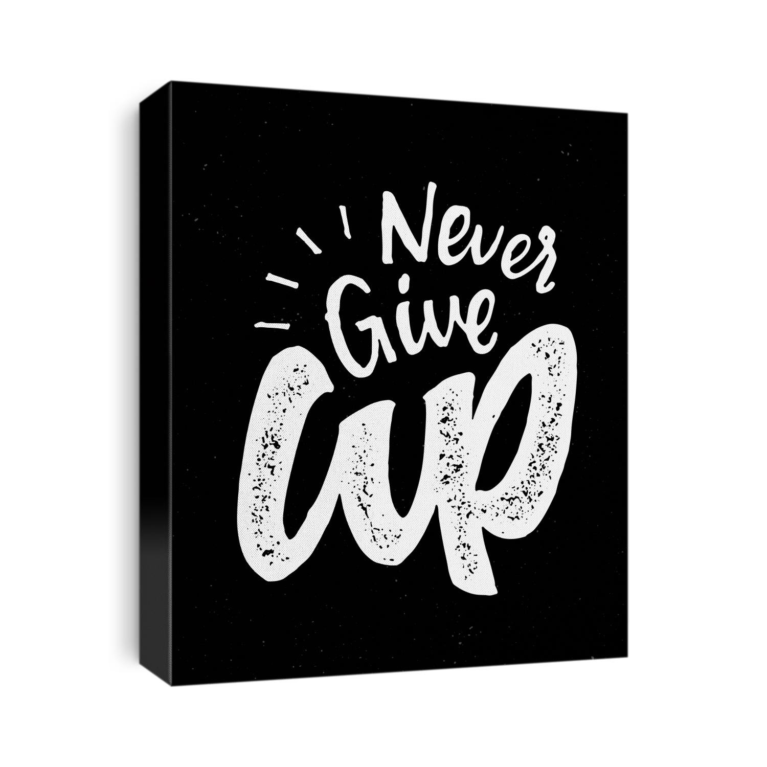 Never Give UP Vintage hand made lettering motivational t shirt apparel fashion print graphics. Retro hand drawn quote phrase inspirational poster design. Home decor wall art. Vector Illustration.