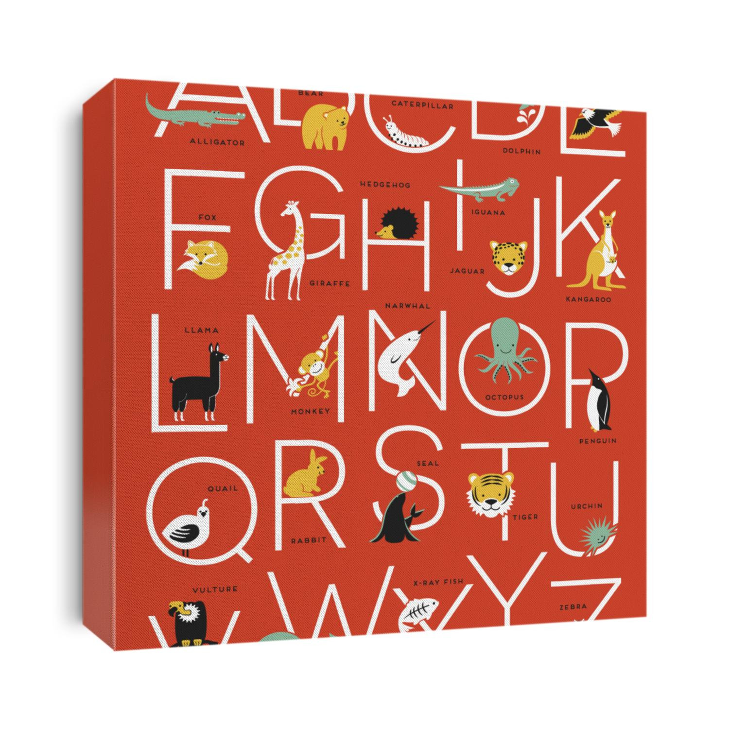 illustrated animal alphabet poster design