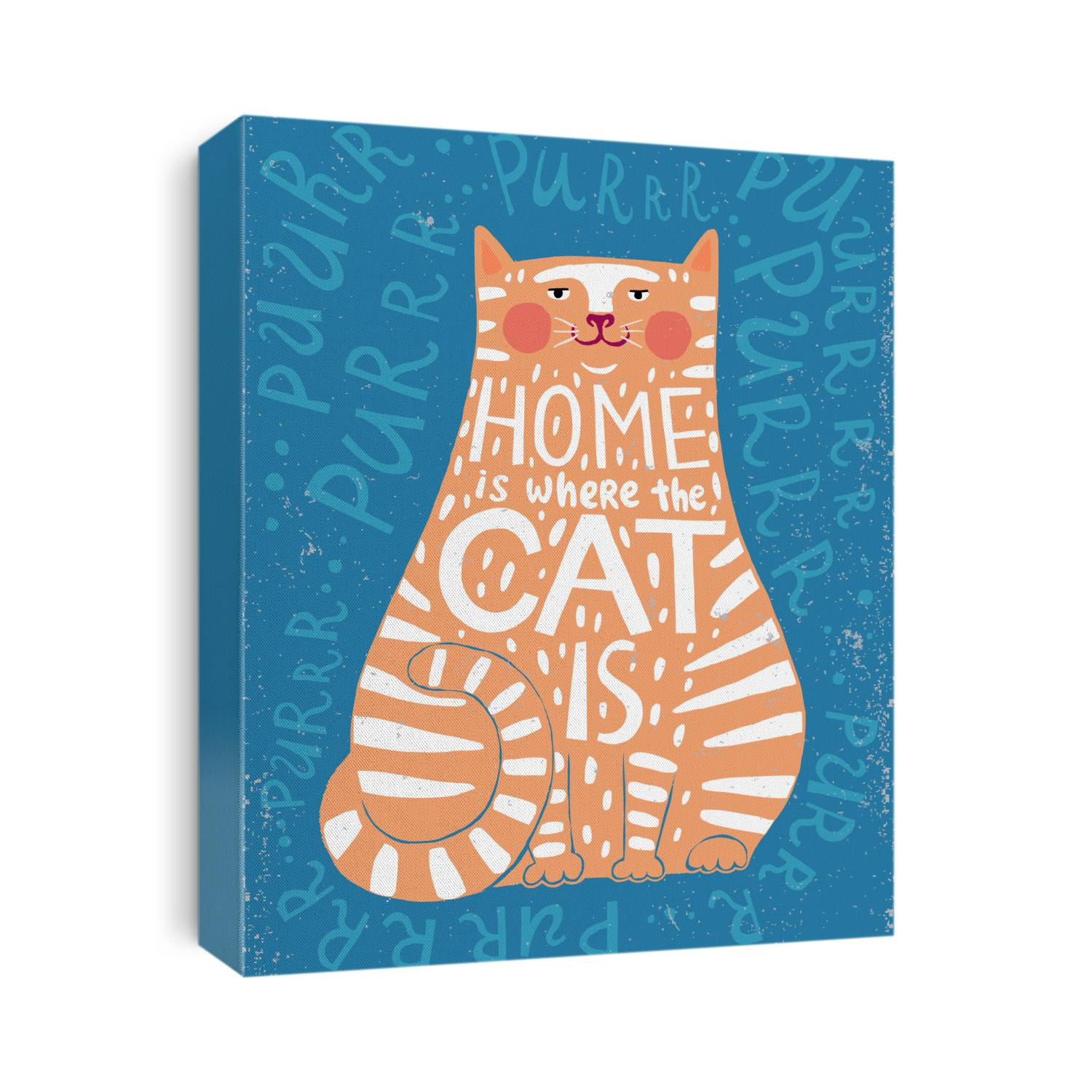 Unique vector illustration - cat silhouette with quote