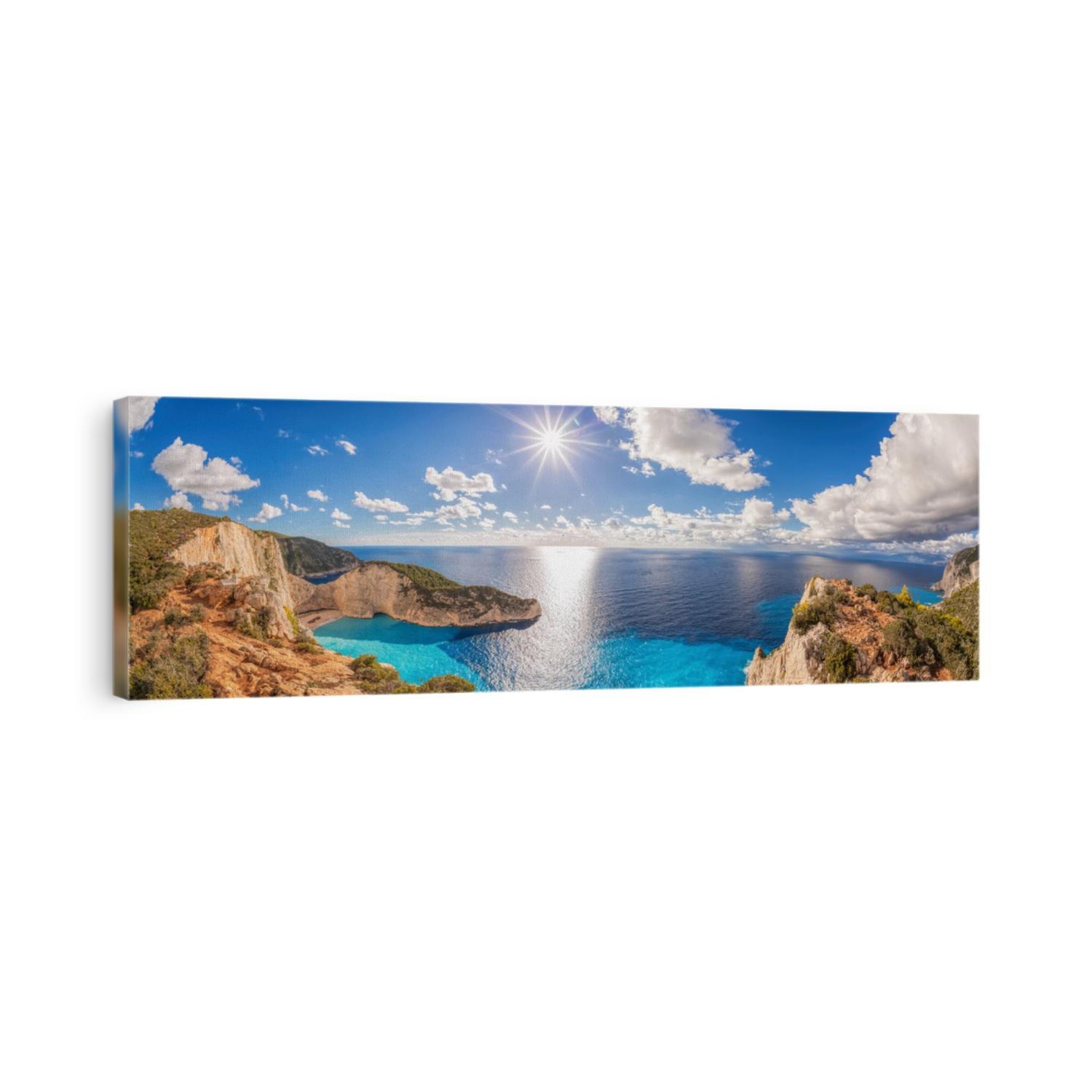 Beautiful Navagio beach panorama with shipwreck on Zakynthos island in Greece