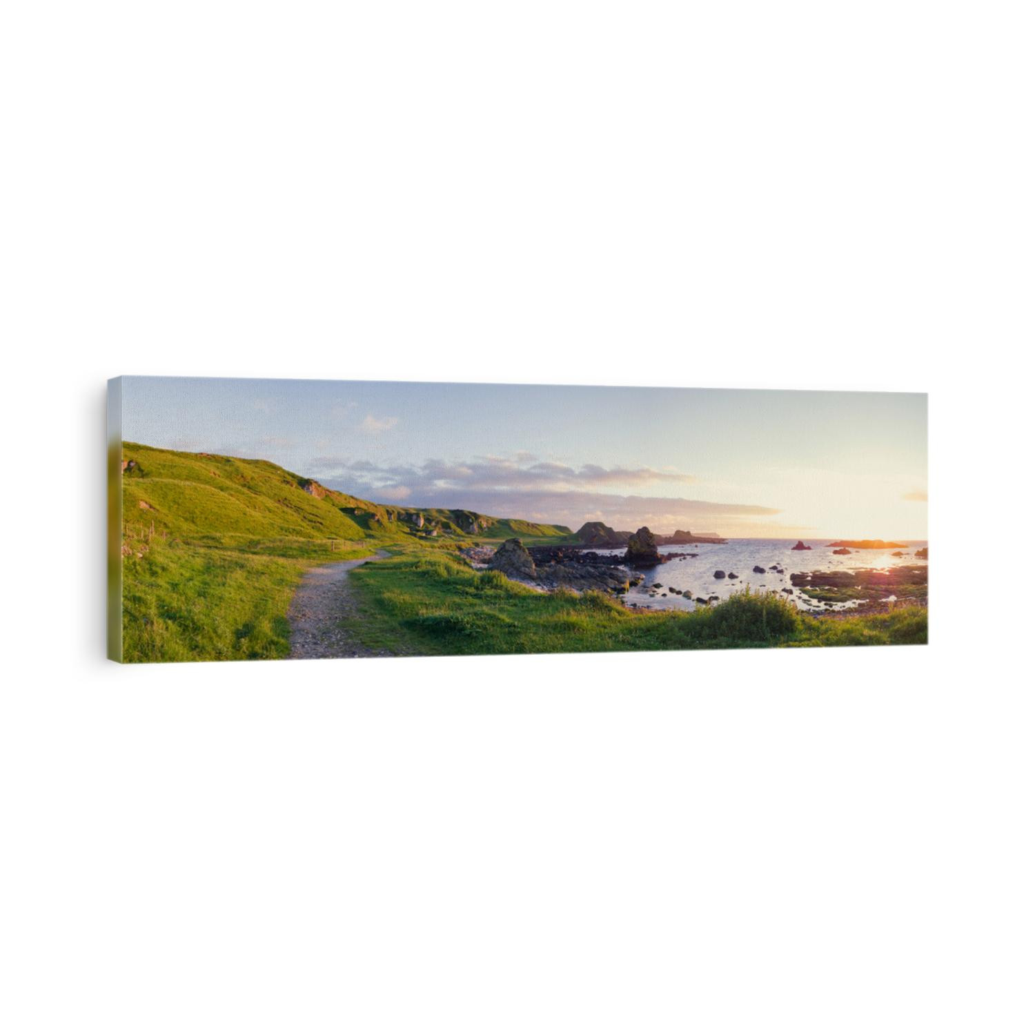 panarama view of North coastline sunset,Northern Ireland