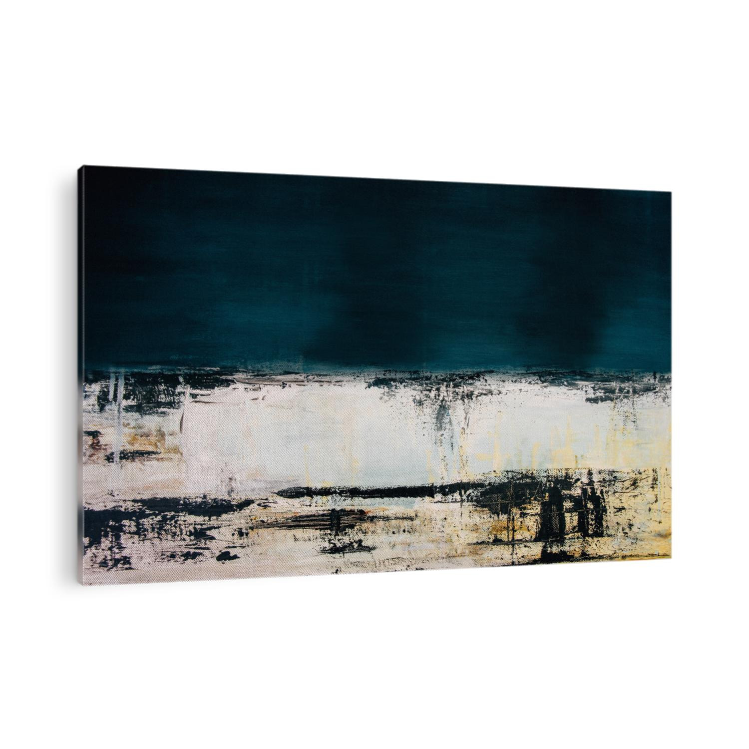 blue abstract acrylic painting on canvas 