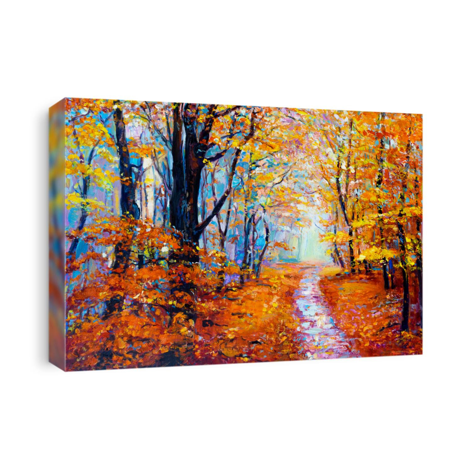 Oil painting. Autumn painting. Modern art.