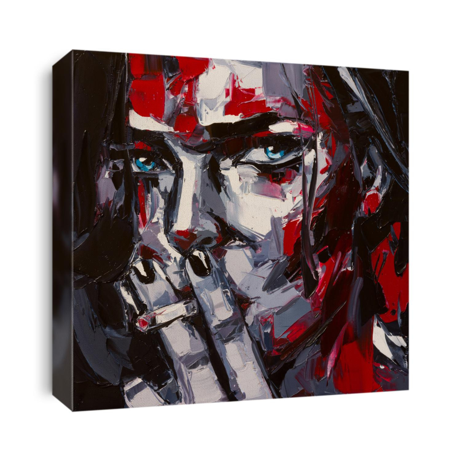 Original artwork. Noone in particular portrait, fantasy woman. Colorful emotion on a canvas.