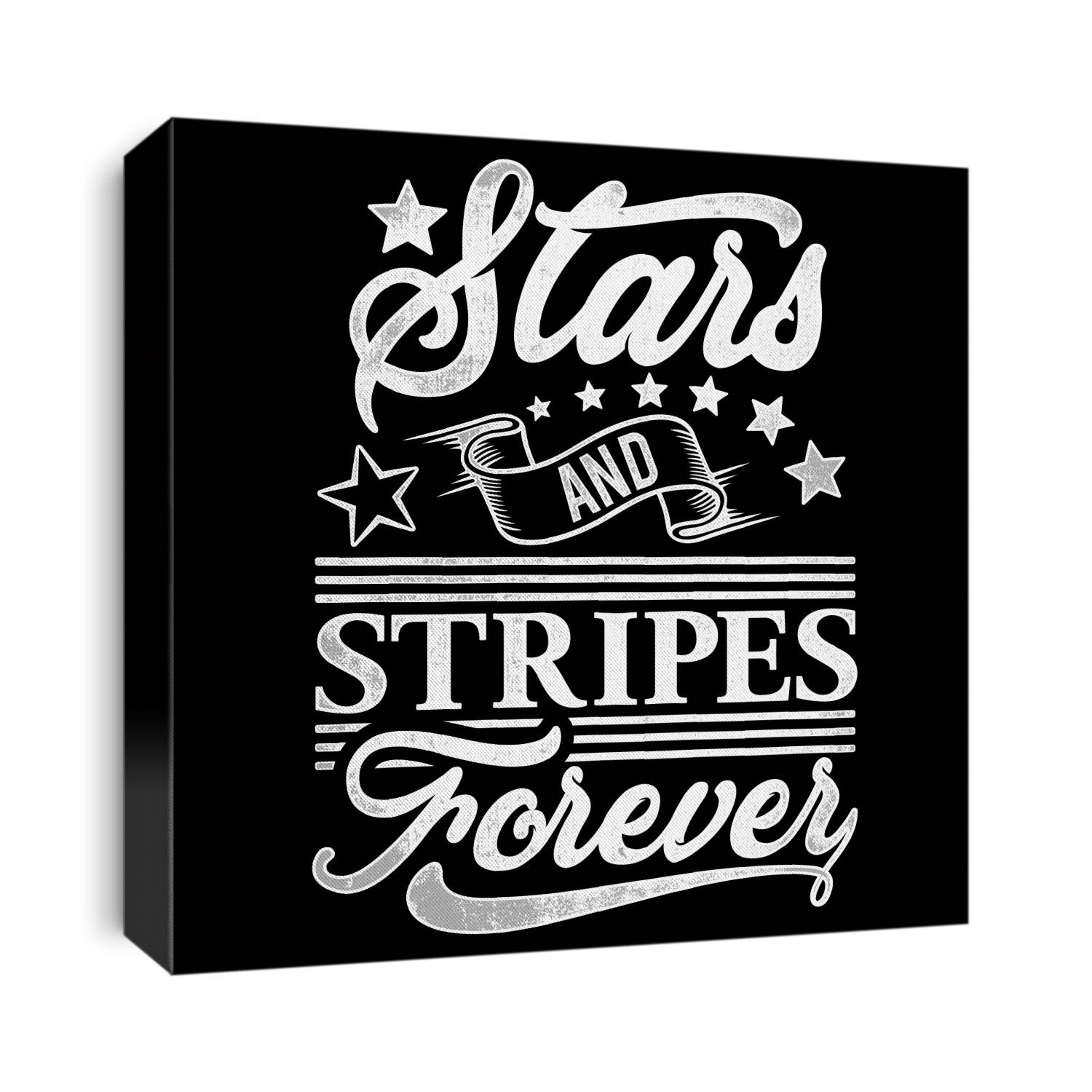 Stars And Stripes Forever, American Typography Quote, Typography Design, Hand Lettering, USA, Motivation Quote