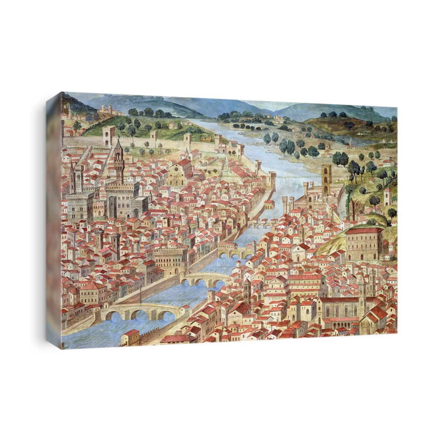 The 'Carta della Catena' showing a panorama of Florence, 1490 (detail